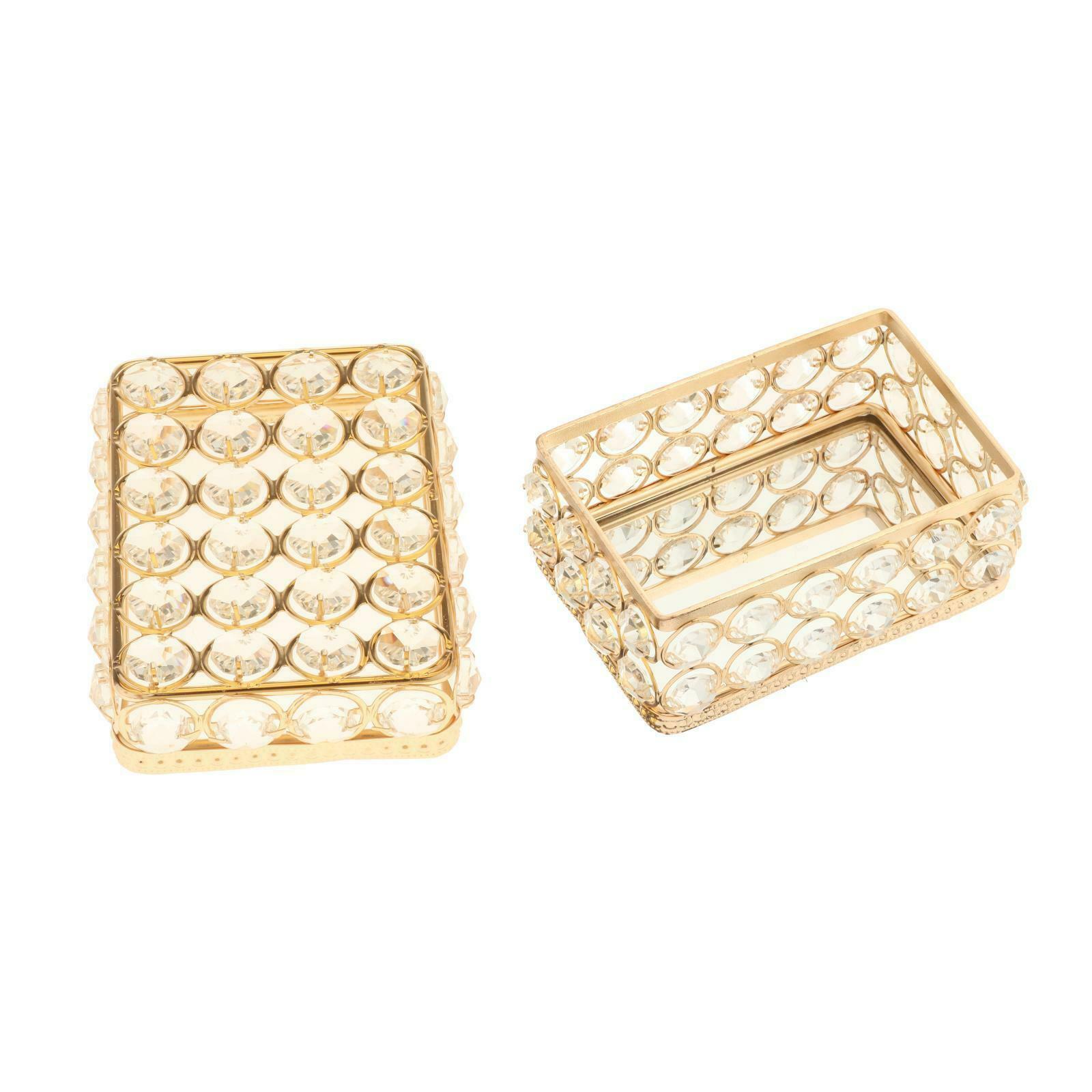 Crystal Jewelry Box with Lid Travel Necklace Organizer Storage Case Gift
