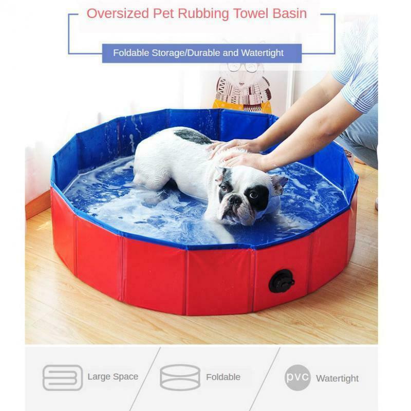 Foldable Pet Bath Pool Dog Pet Pool Bathing Swimming Tub for Dogs Red