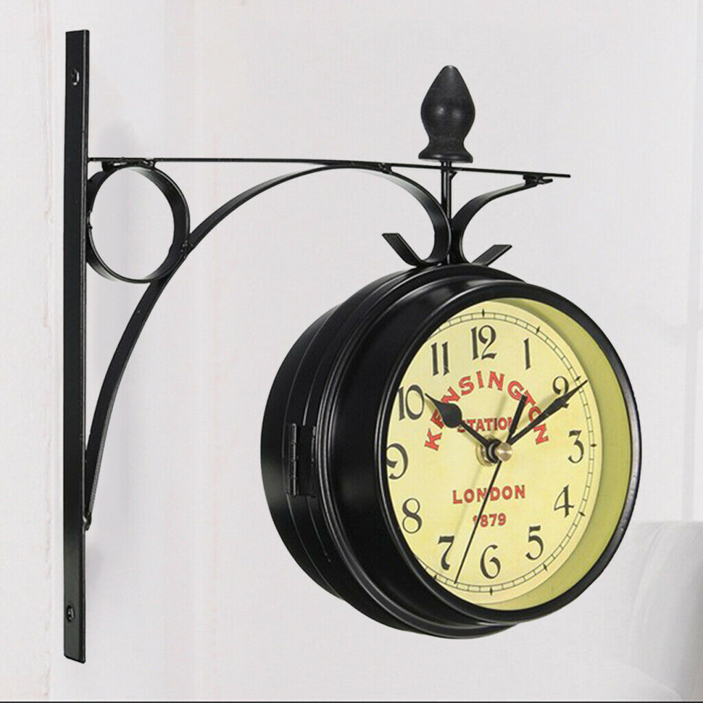Modern Art Design Double Sided Wall Clock Station Clock Home Classic Art Decor