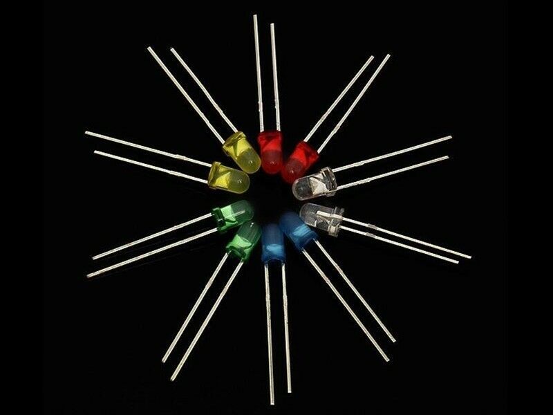 New 5mm LED Light Emitting Diodes Clear White Red Blue Green Lights