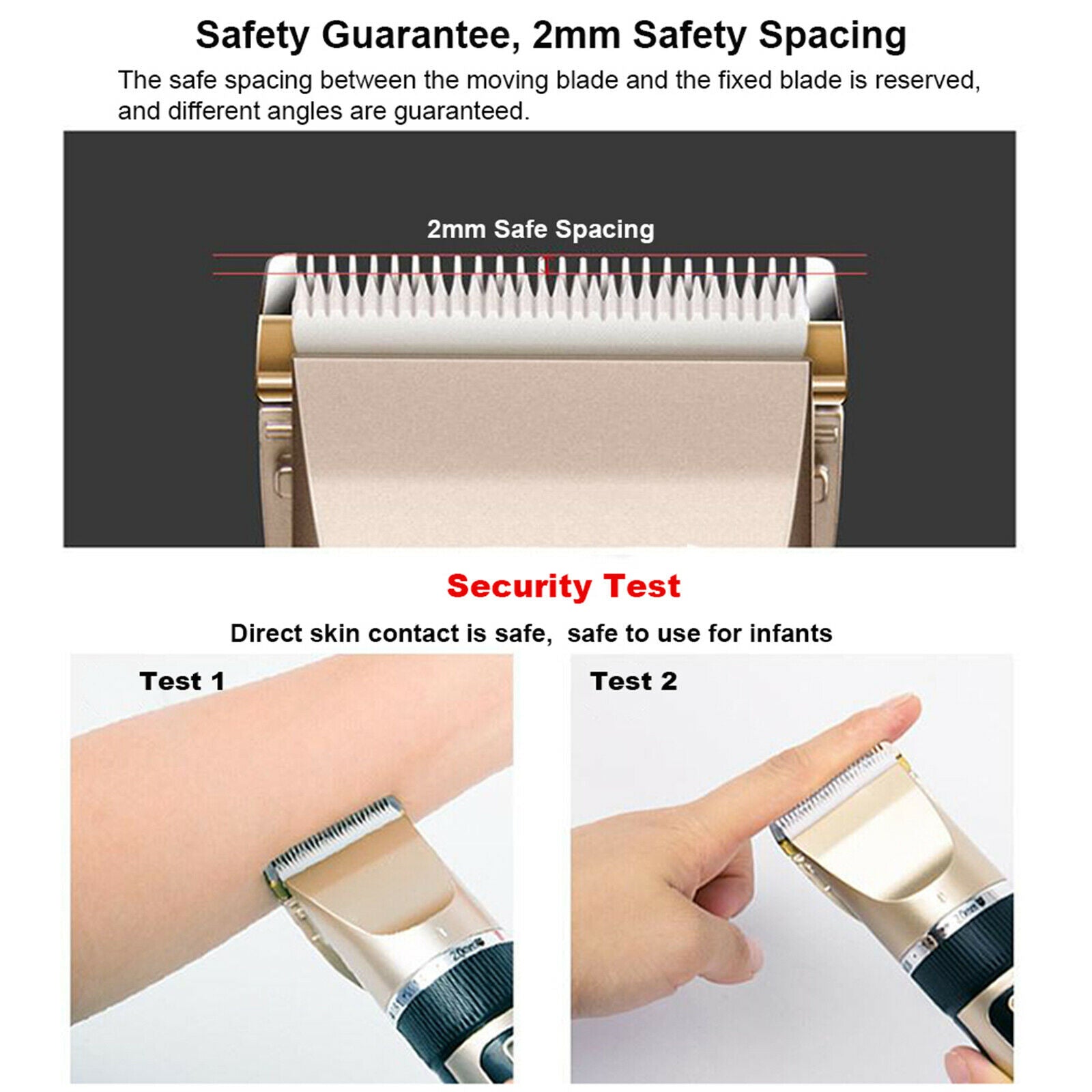 Portable Men Kids USB Rechargeable Electric Hair Clipper with Guide Comb