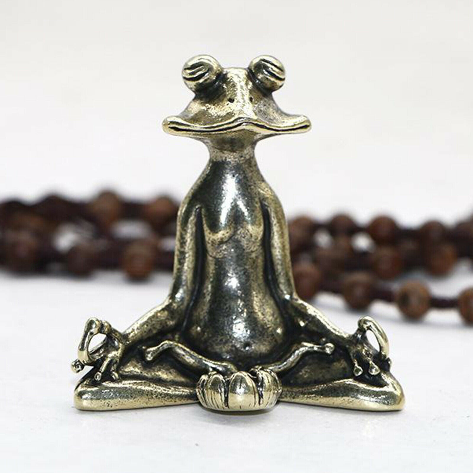 Retro Frog Statue Brass Incense Stick Ash Catcher Burner Holder Home Censer Gift
