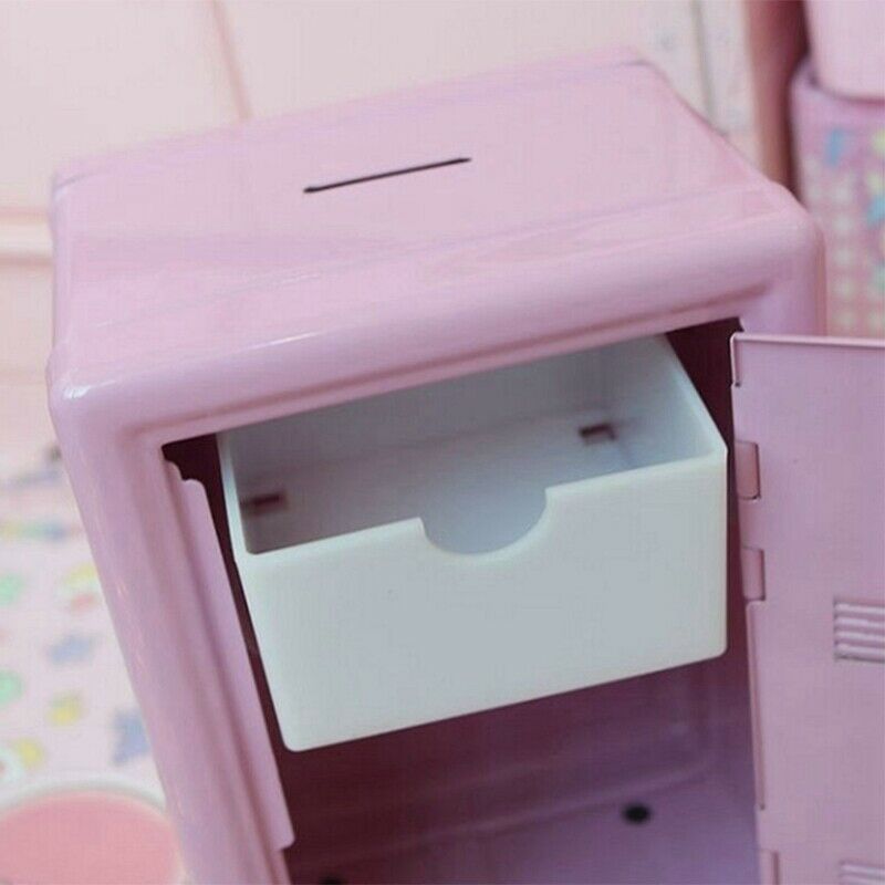 Kids Money Banks, Mini Money Box Gift Safe Case Password with Key Metal MoneD2D3