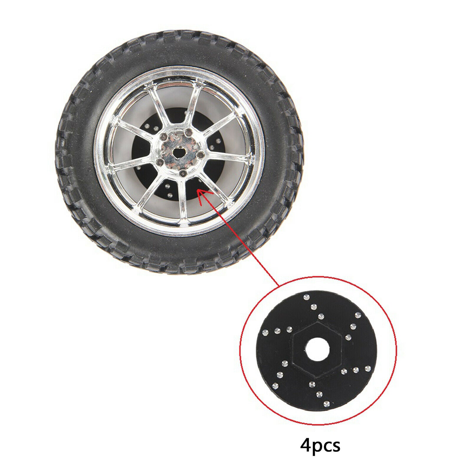 RC Metal Wheel Brake Disc Pad for WPL B14 B24 C14 C24 1/16 RC Crawlers