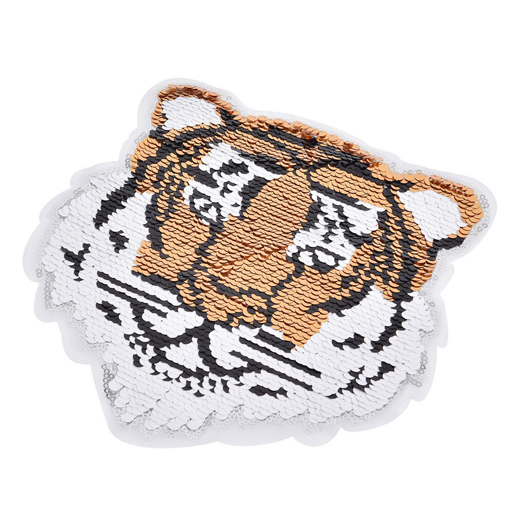 tiger reversible change color sequins sew on patches for clothes diy craf.l8