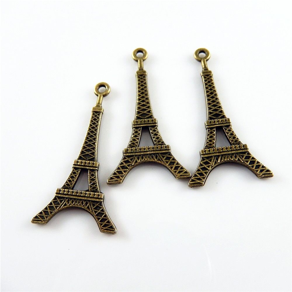 20 pcs Antiqued Bronze Alloy Charm Eiffel Tower For Pendant Dangle DIY 34*20*2mm