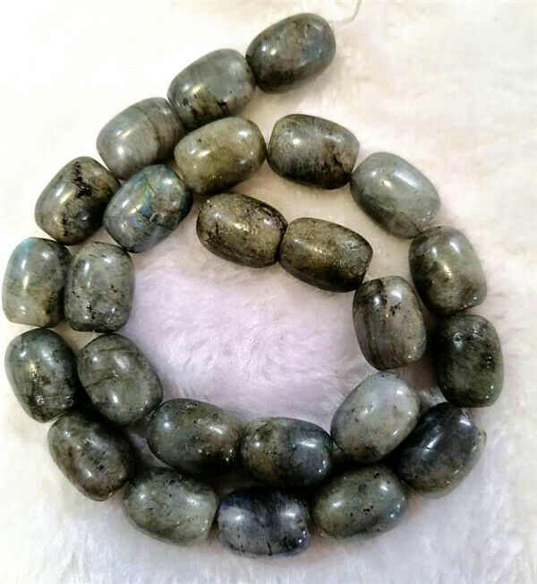 1 Strand 16x12mm Natural Gray Labradorite Barrel Loose Beads 15.5inch HH755