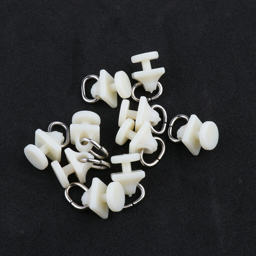 10pcs Curtain Drapes Track Glider Runner Hooks Ceiling Gliders 1#-20mm,White