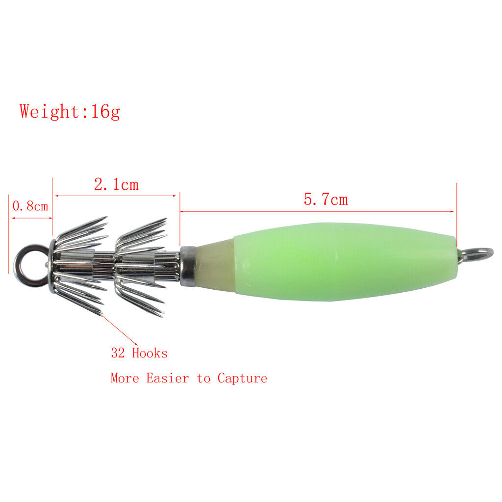4pcs Squid Jigs Fishing Lures Hard Baits Saltwater Bass Jig Hook 2 Colors