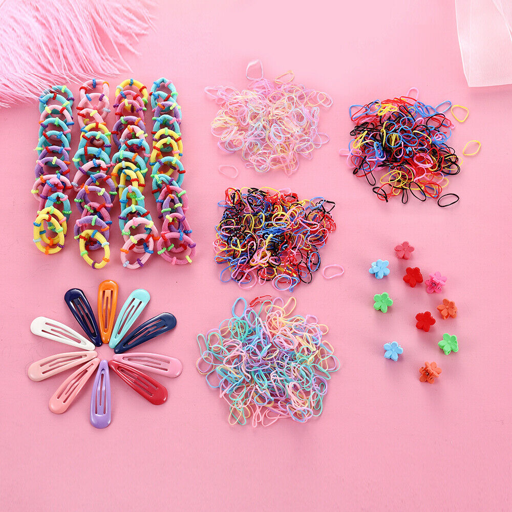 Wholesale 870Pcs Girls Hair Clips Rope Ponytail Holder Kids Hair-Accessories Set