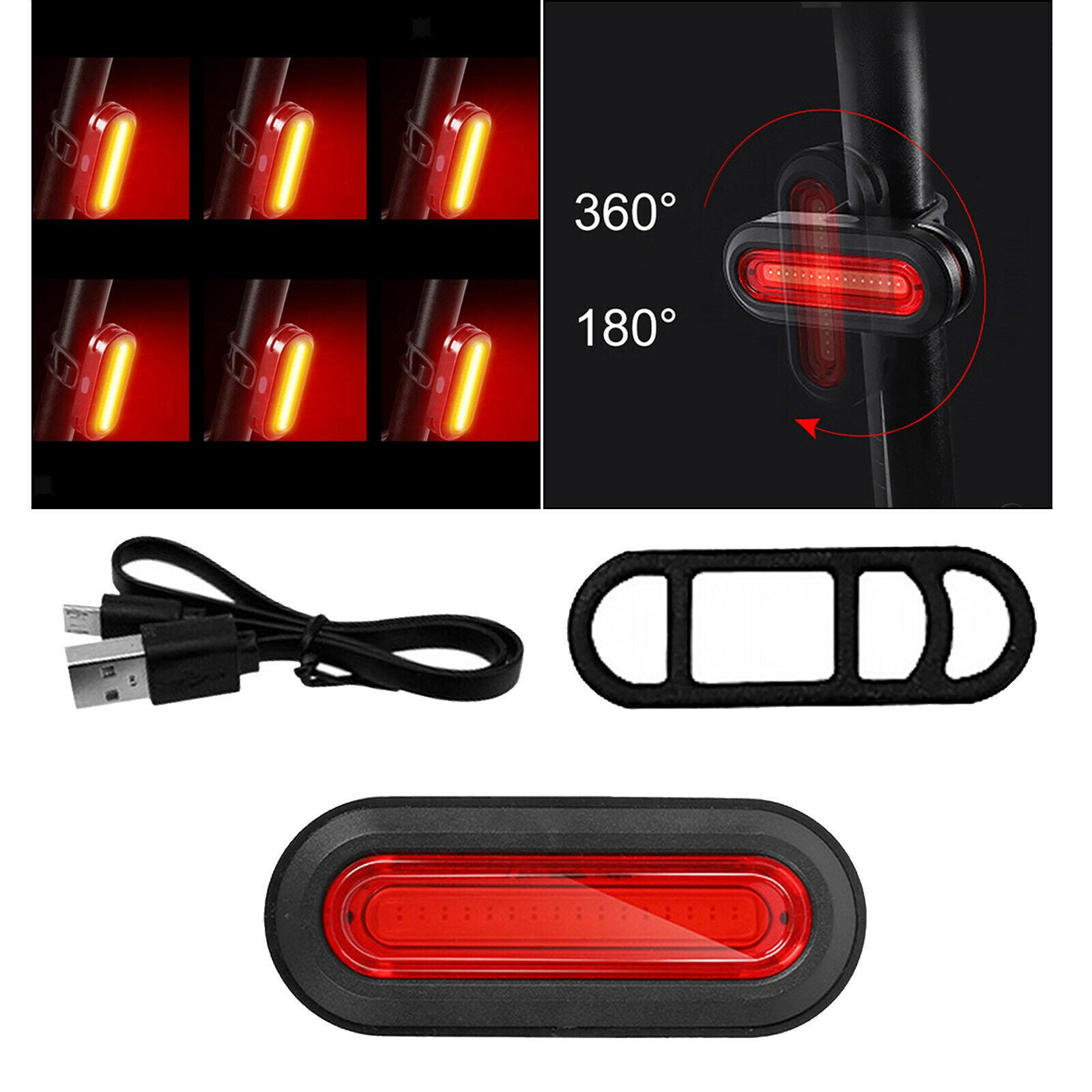 Waterproof Bicycle LED Tail Light Bike Cycling Rear Lighting Warning Lights