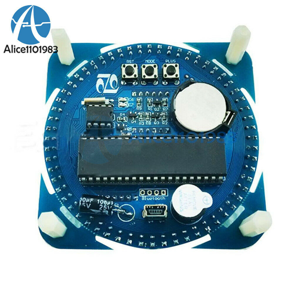 Assembled DS1302 Rotating LED Electronic Digital Clock 51 SCM Learning Board 5V