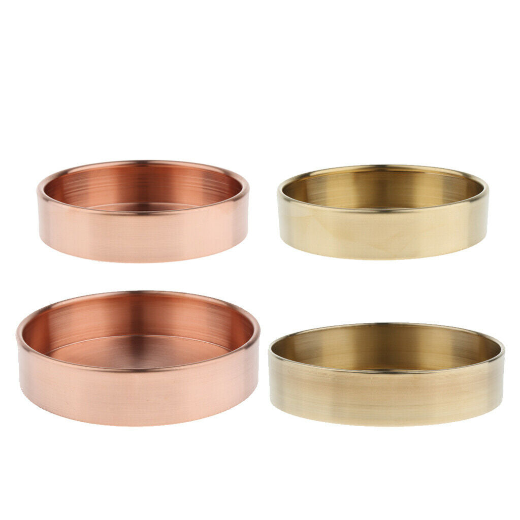 Round Copper Desktop Storage Trays Plate Organizer Photo Props S Pure Copper