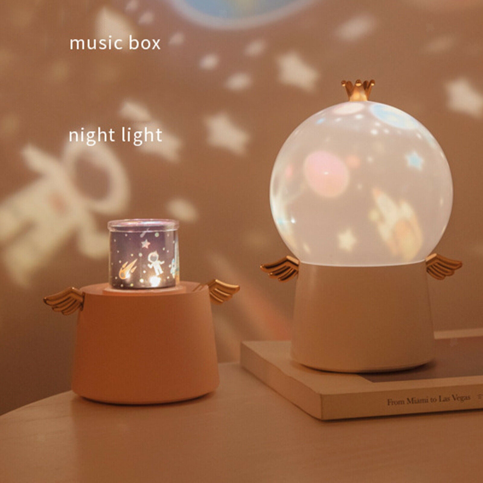 Night Lamp LED Galaxy Projector Light Creative for Kids Ambiance Bedroom white