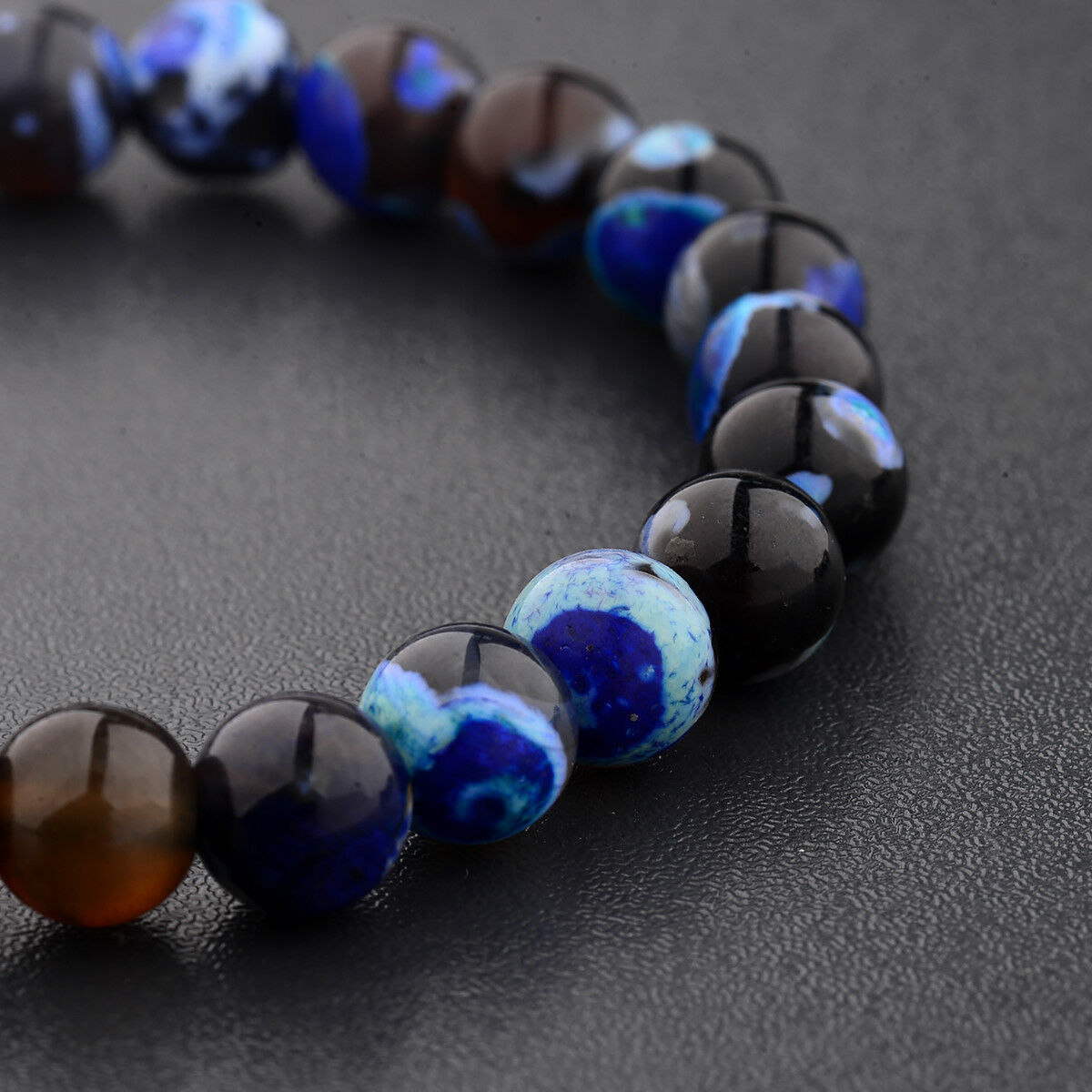 8MM Man Wowan Fashion Mini Blue Beaded Cuff Charm Bangle Natural Stone Bracelets