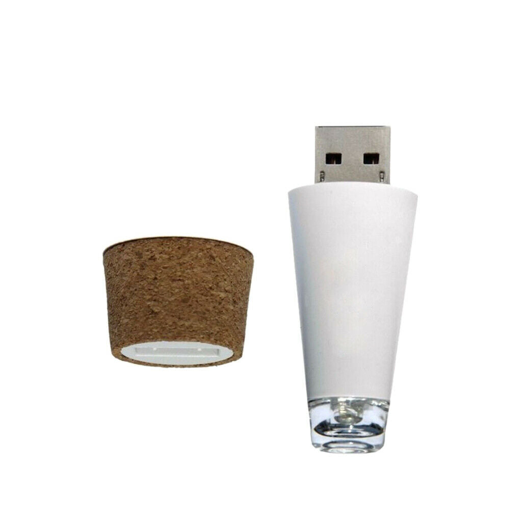 USB Rechargeable Wine Cork Stopper LED Night Light Party Decor Blue