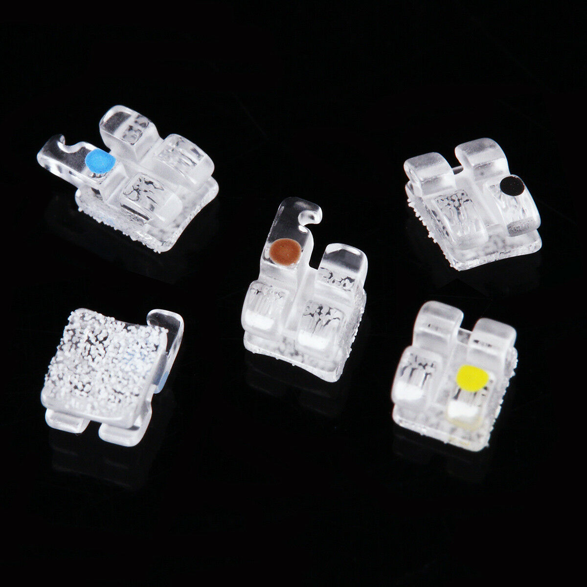 Dental Orthodontic Sapphire Ceramic Brackets Braces Mini Roth 022 Hooks 3 4 5