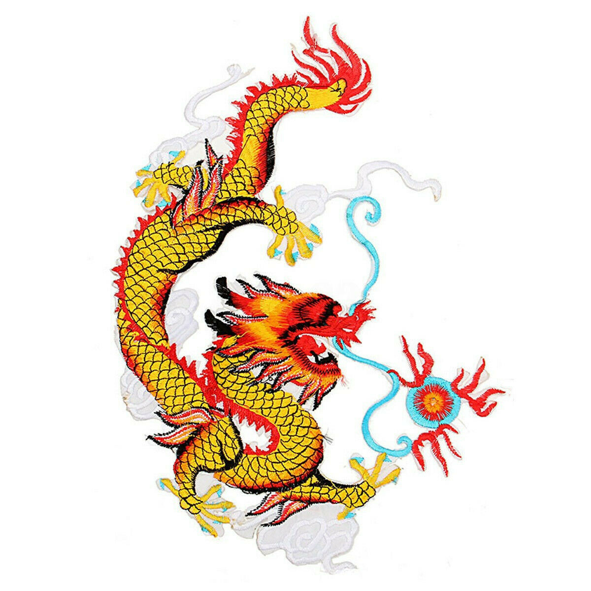 1 Pair Chinese Dragon Embroidered Patches Animal Sew or Iron on Patches Applique