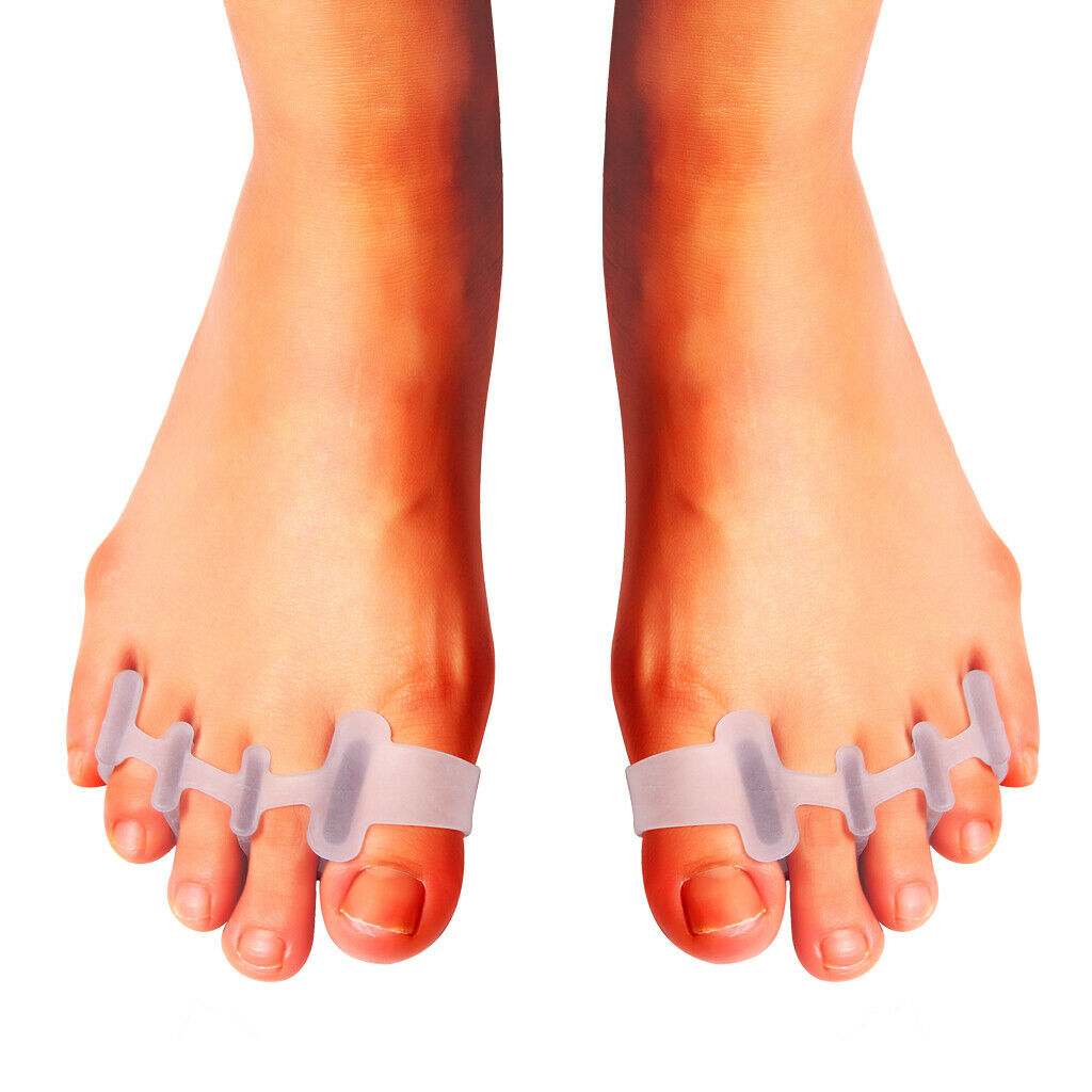 1 Pair Elastic Silicone Gel Toe Hallux Valgus Separators Straighteners White