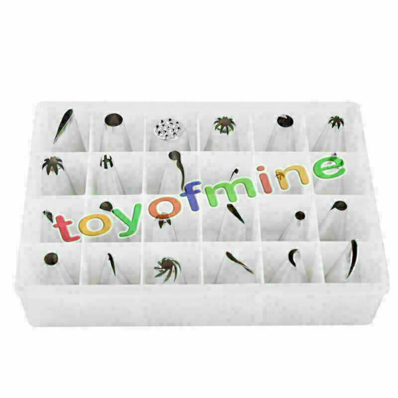 24Pcs Icing Piping Nozzles Tips Pastry Cake Decorating Tool With Box