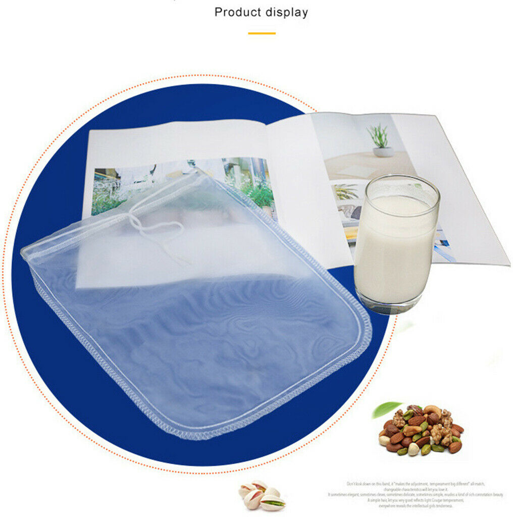 Nylon Nut Milk Bags Cheesecloth for Cheese Tea Herbs Milk Strainer 33x33cm