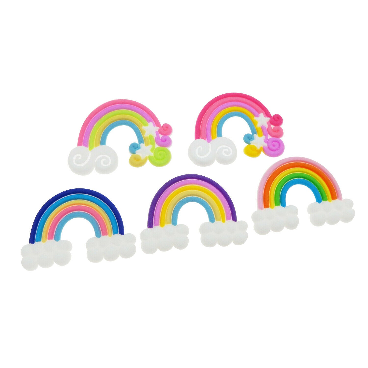 20pcs Random Mixed Polymerclay Rainbow Cloud Flatback Cabochons DIY Accessories