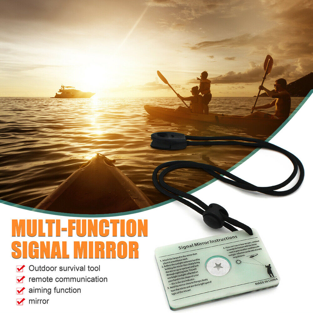 Survival Signal Mirror Marine Kayak Emergency Rescue Outdoor Portable Tools