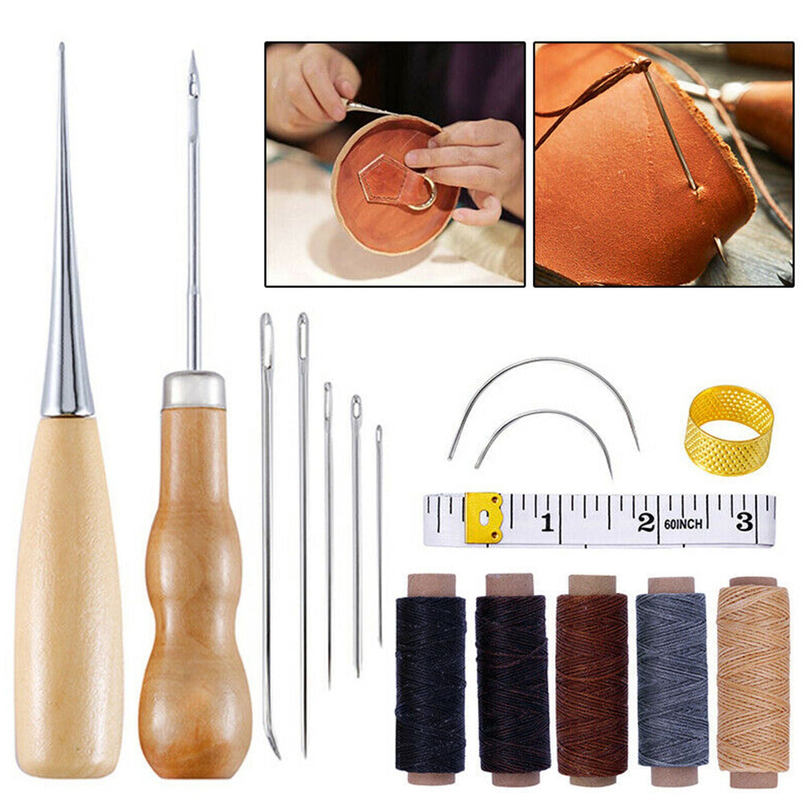 16 pcs Leather Tool Upholstery Needle Sewing Drilling Craft Sewing Needles