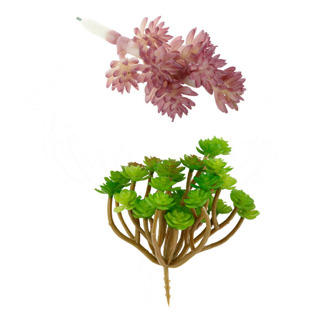 2x Artificial Succulent Flower Floral Stem Plastic