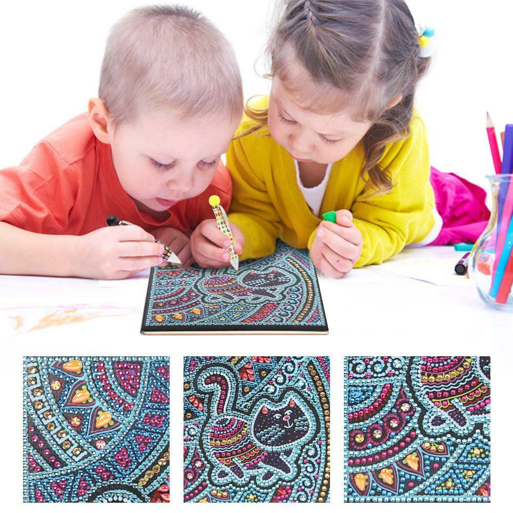 DIY Cat Special Shaped Diamond Painting 50 Pages A5 Notebook Sketchbook @