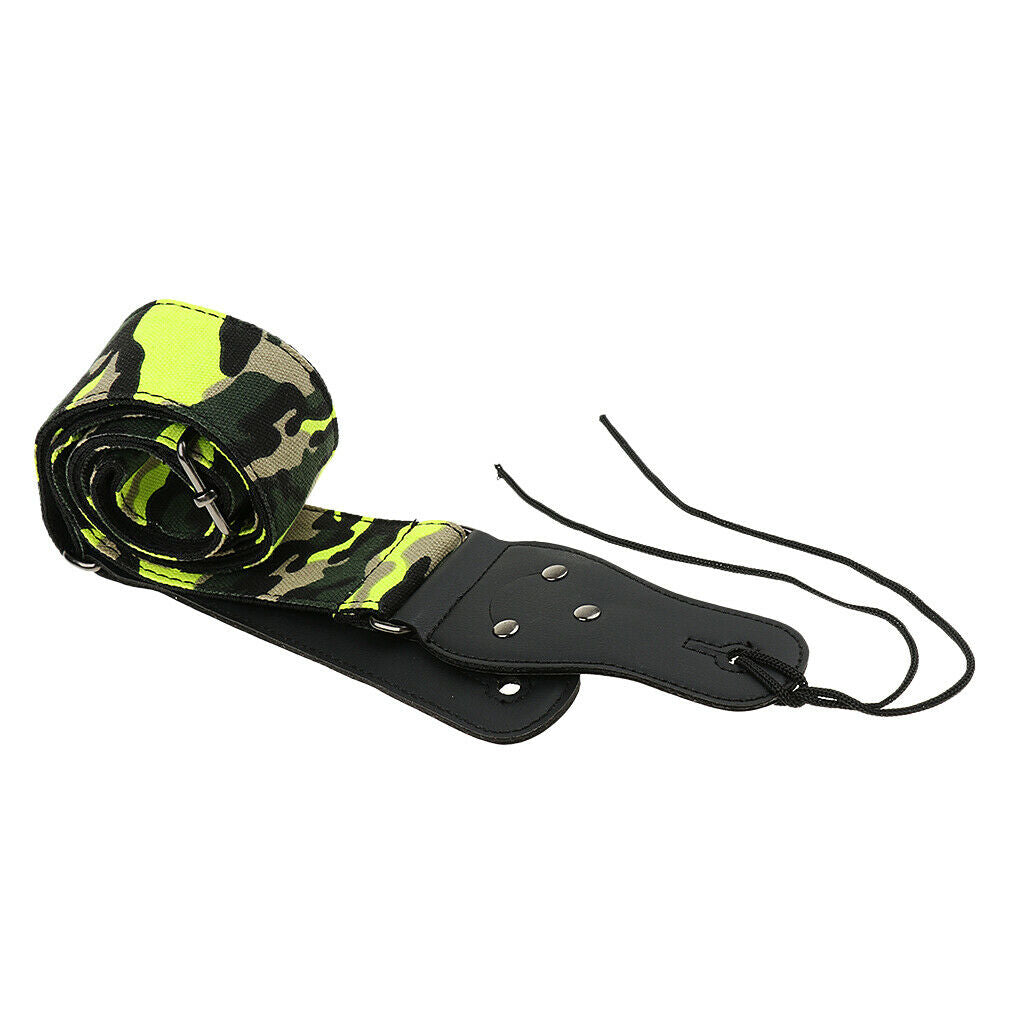 Guitar Strap Belt Acoustic Electric Guitar Bass Nylon Adjustable Strap Green