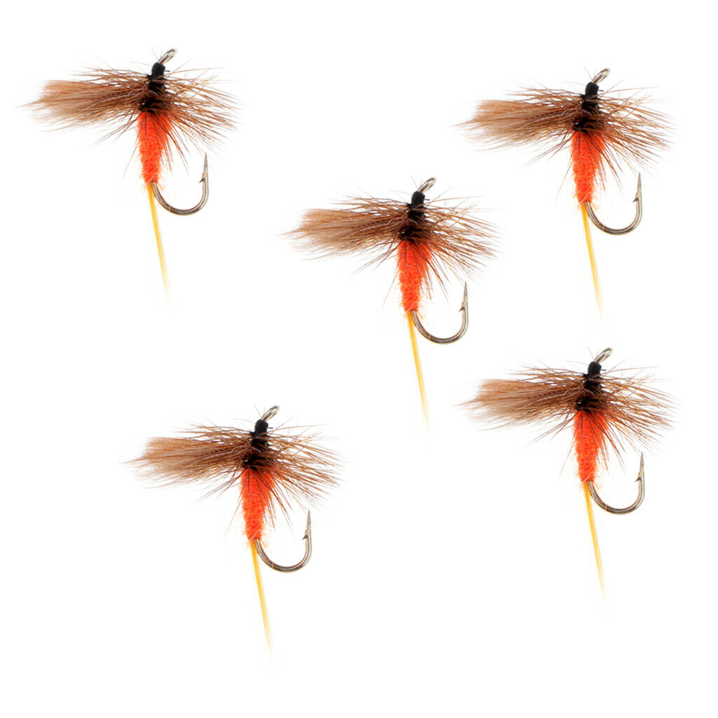 5pcs Fishing Flies Simulation Insect Flies Fly Fishing Lures Hook Baits Suitable