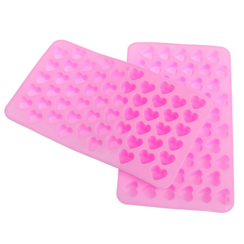 55 Mini Heart Shape Silicone Ice Cube Mold Fondant Chocolate Tray Mould UOB TL