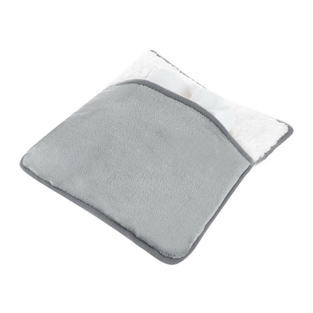 Woman Electric Heated Foot Warmer USB Foot Heating Pad White + Gray 28cm x 29cm