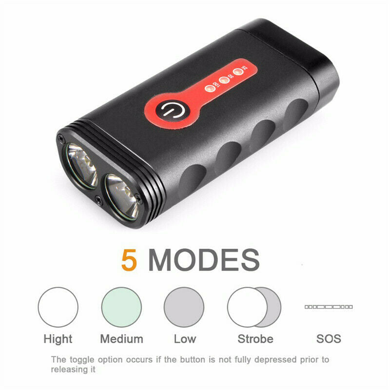 Y10 Bicycle Light USB Charging All-in-one Mountain Waterproof 2 LED Bike Light