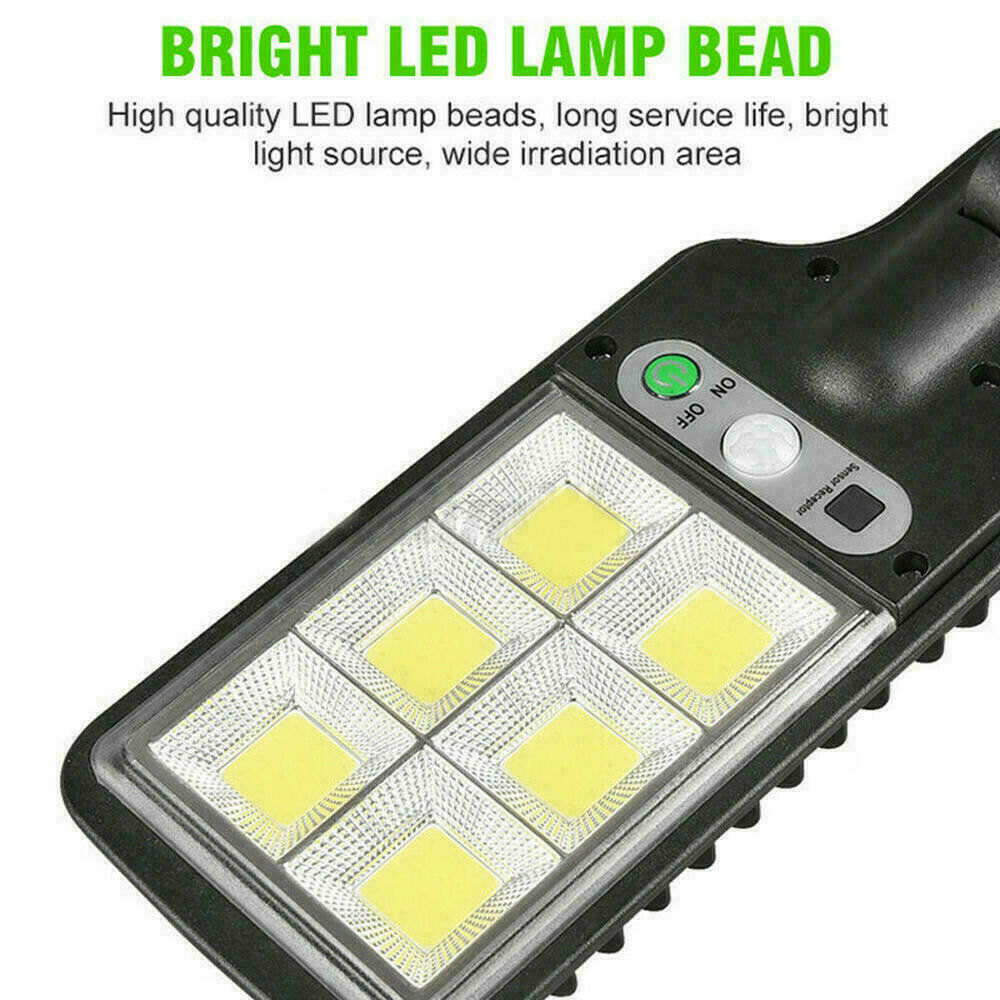 Solar LED Street Light Motion Sensor Remote Control Wall Yard Outdoor Lamp New