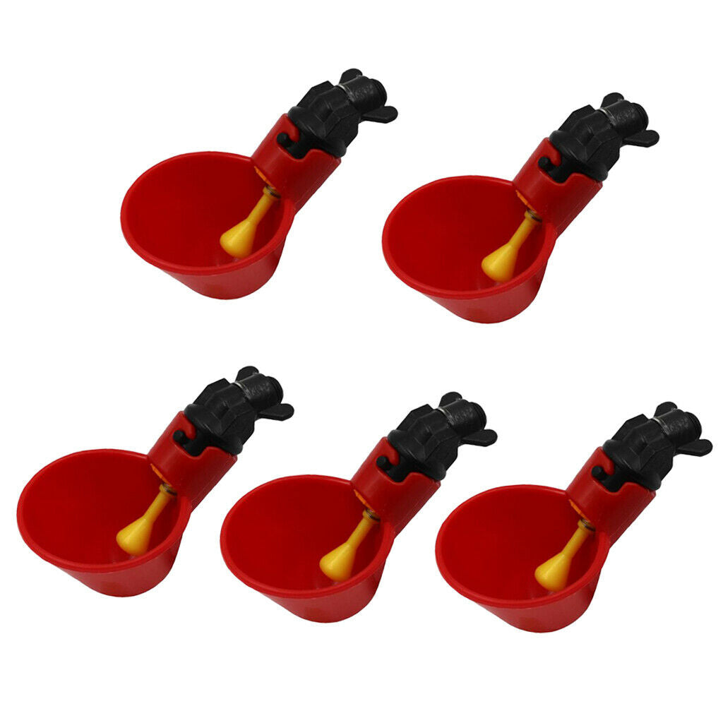 5 Pack Plastic Water Drinker Cups Poultry Quail Pigeon Drink Bowls Replace