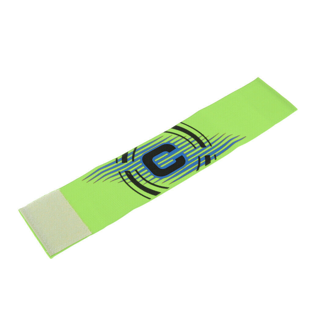 2X Captain Armband Football Soccer Sports Adjustable Arm Bands Shiny Green