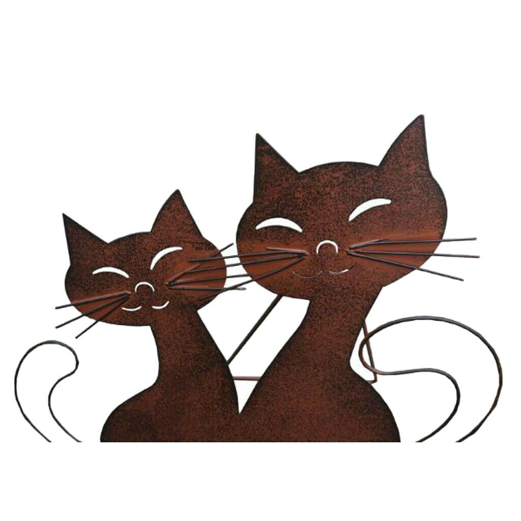 Iron Art Cat Metal Sculpture Spring Handicraft Crafting Furnishing Craft for