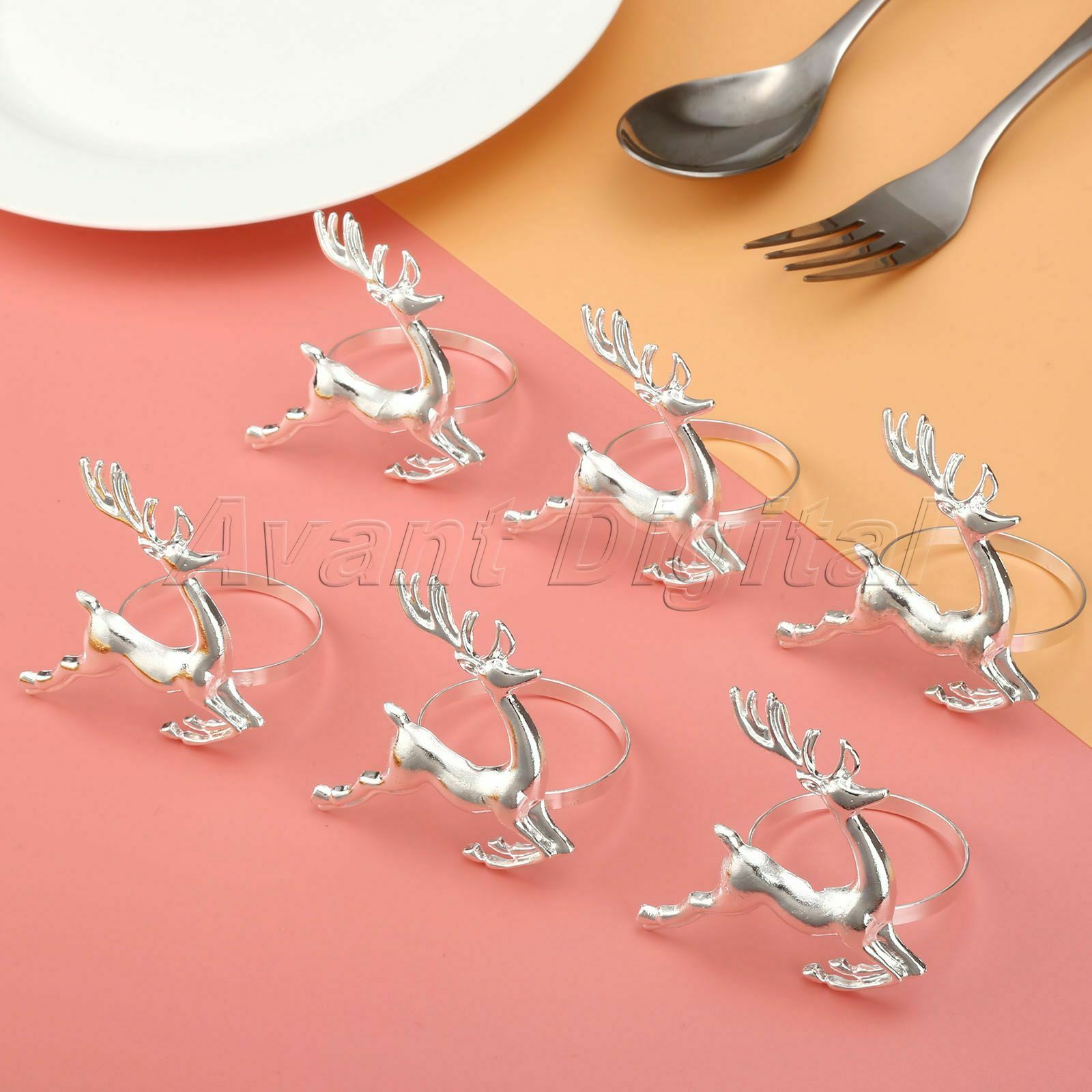 Party Decoration Deer Style Napkin Ring Wedding Table Serviette Holder Buckle 6X
