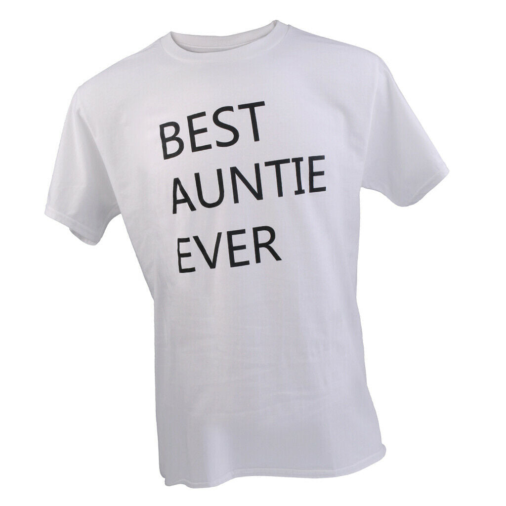 Women's Best Auntie Ever T-shirt Aunt Tshirt Birthday Gift for Aunts M White