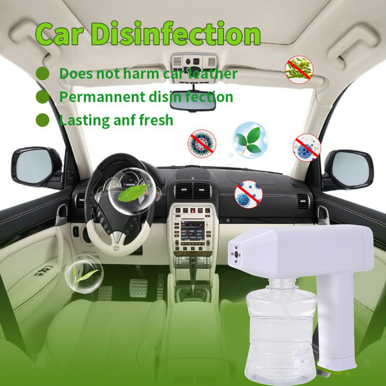 Cordless Spray Gun 10W Nano Sprayer Disinfectant Fogger for Sanitizing