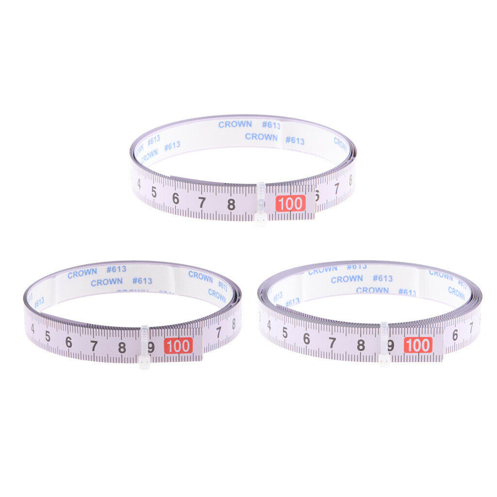 3pcs Table Miter Saw Track Tape Self Adhesive Backing Metric Steel Ruler