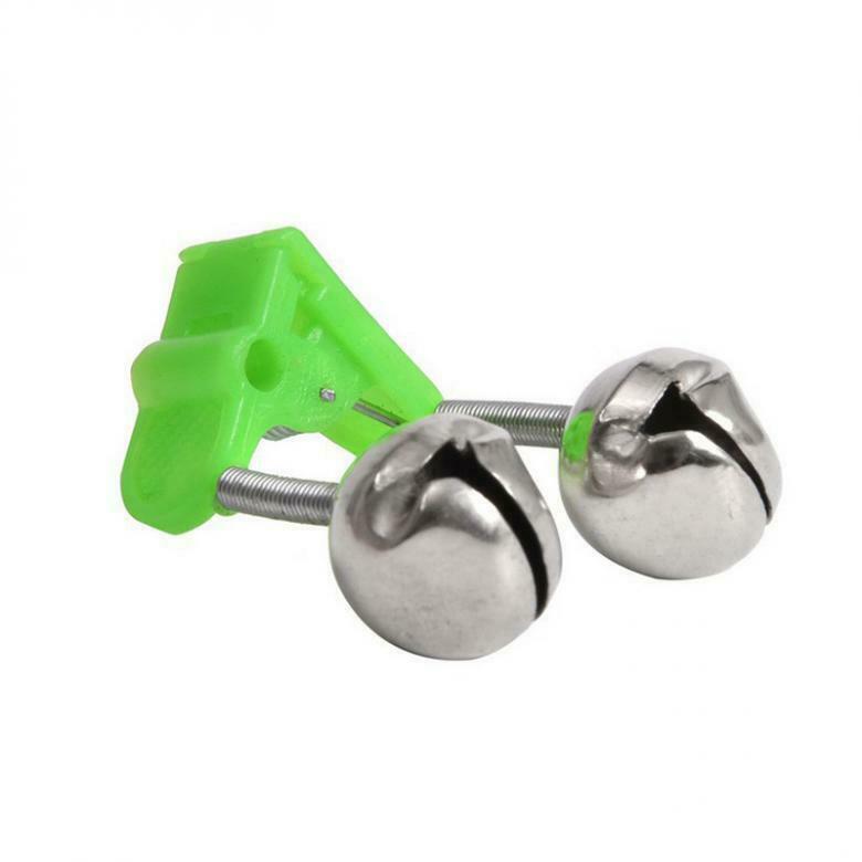 5 PCS Fishing Bite Bait Alarm 2 Bells Light Rod Tip Clip Alert Bell Ring