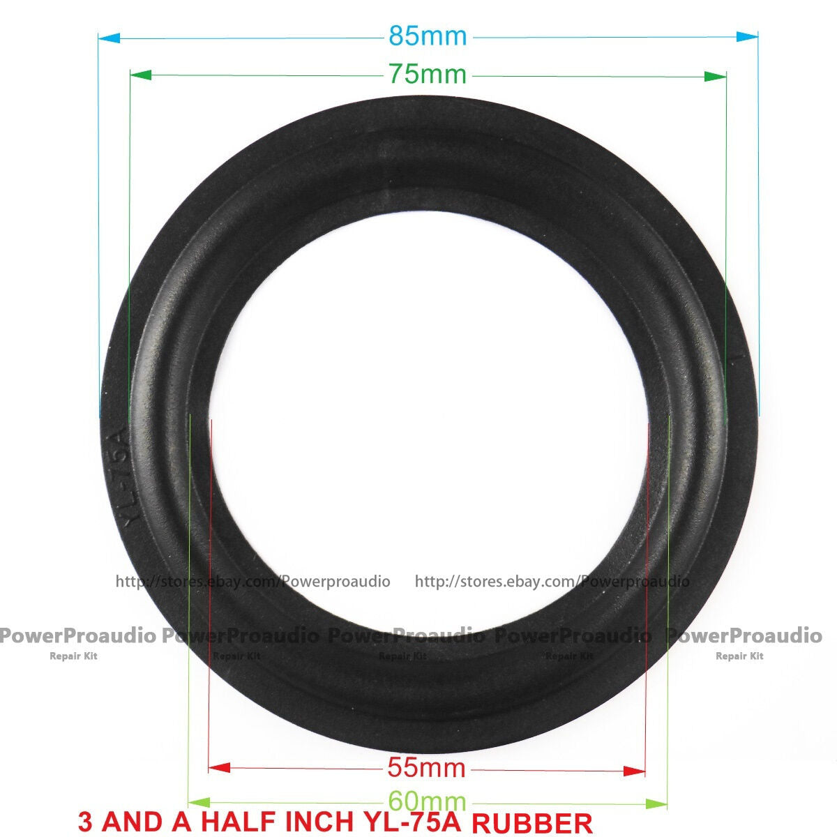 10 pcs 3.5 inch Repair woofer  Rubber Surrounds 55 60 75 85mm