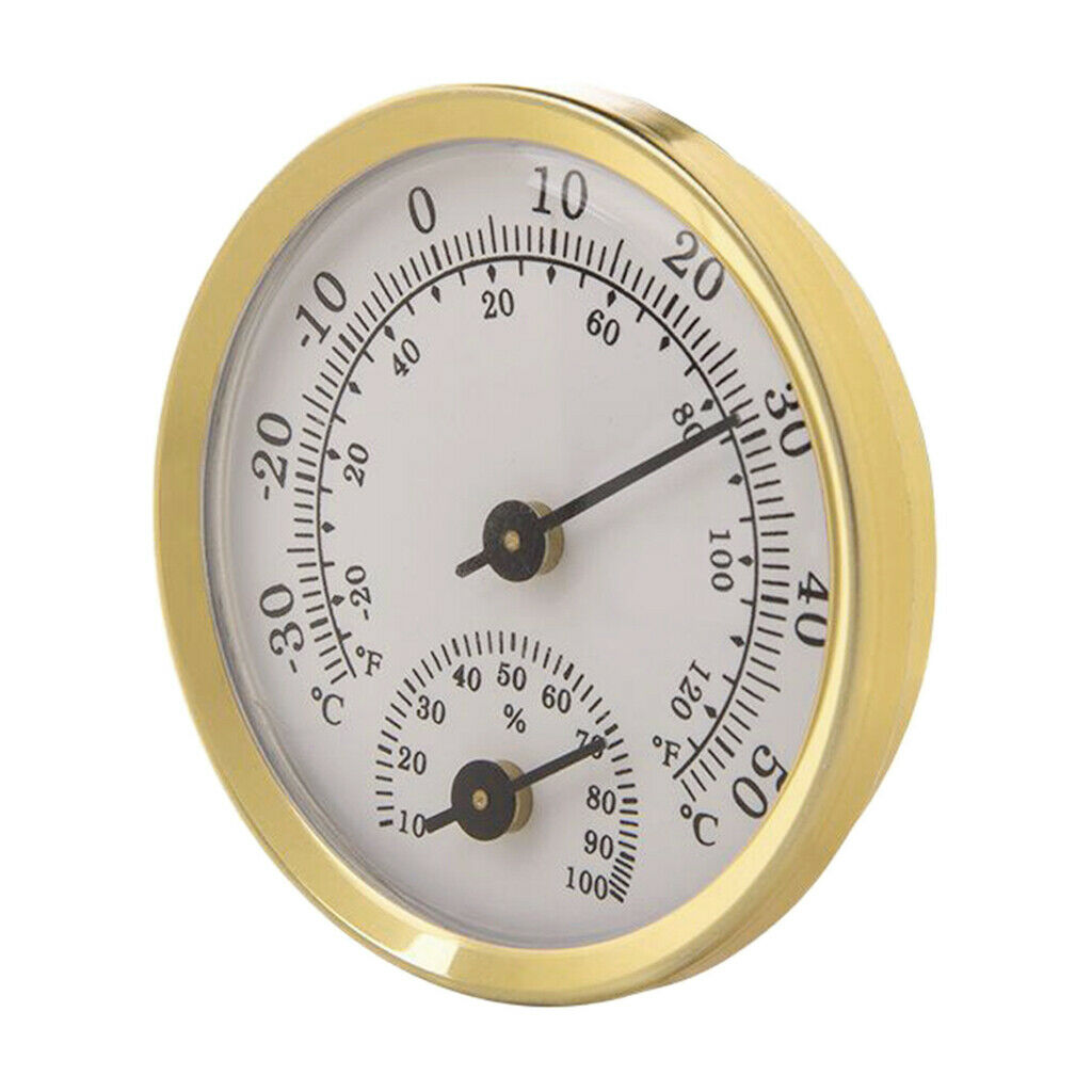 Mini 2 in 1 Alloy Thermometer Hygrometer Analog Humidity Meter Gauge Indoor
