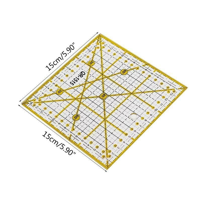 Quilting Ruler,Cut Acrylic Quilters' Ruler with Double Colored Grid Lines for Ea