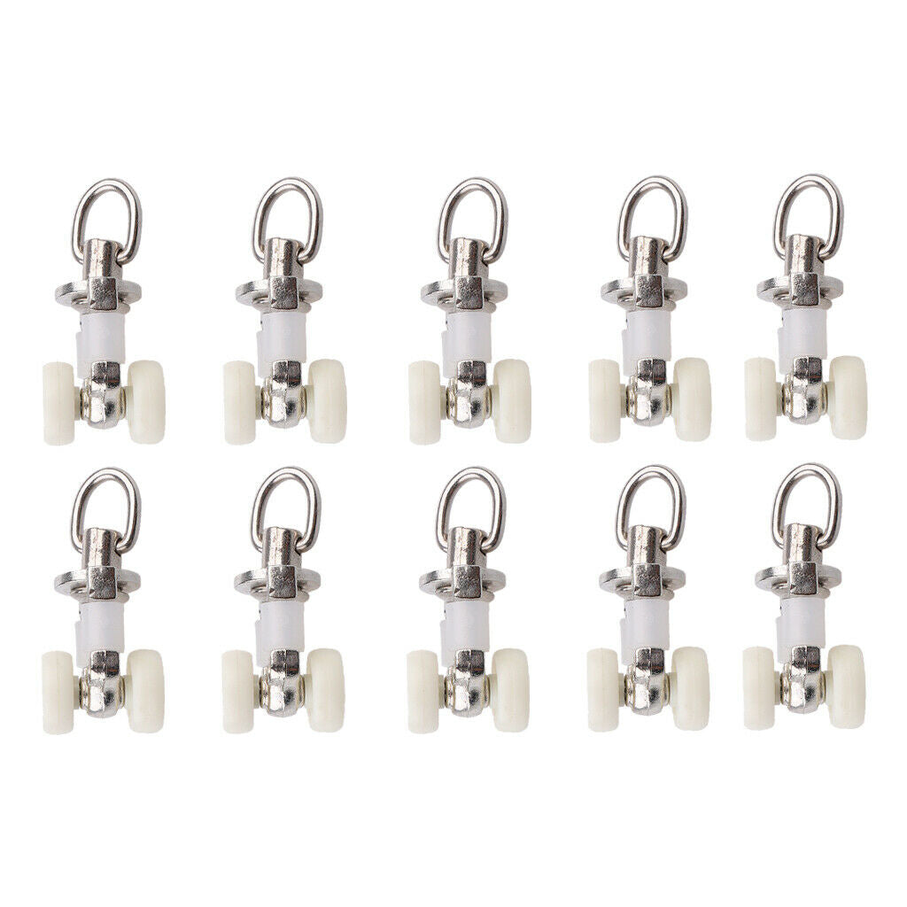 40-pack Aluminum Silent Curtain Track Glider Sliding Roller Hook DIY 26&30mm