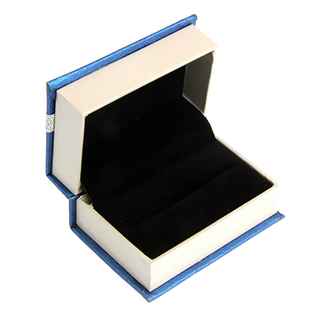 Exquisite Cardboard Velvet Cuff Links Ring Holder for Wedding Engagement