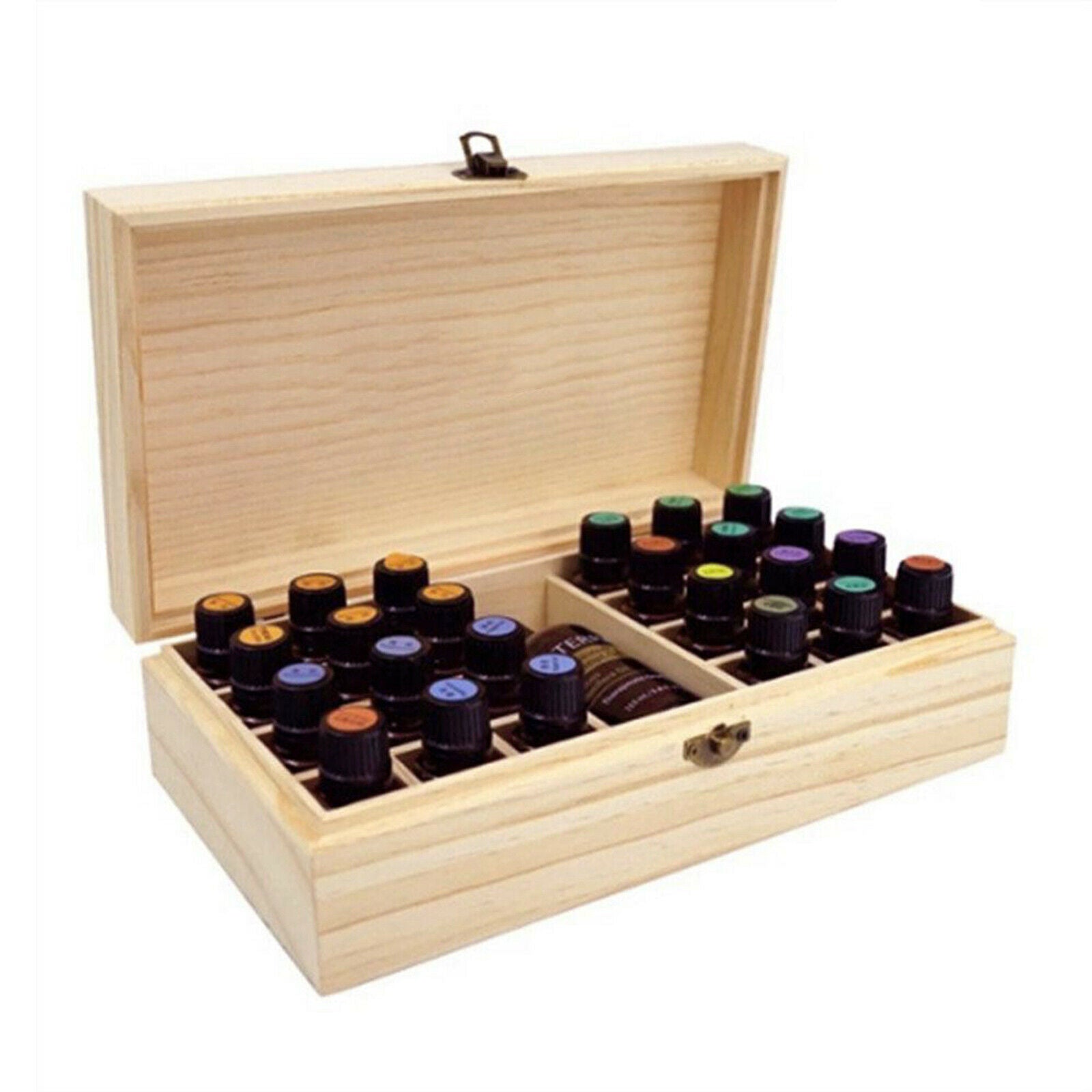 25 Slots Wooden Storage Box Organizer Case for Essential Oils Aromatherapy